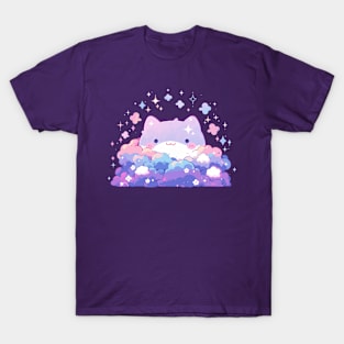 Fluffy Purple Cloud Kawaii Kitten T-Shirt